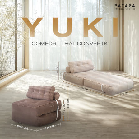 โซฟา PATARA รุ่น YUKI 1 ทีนั่ง สีครีม_5
